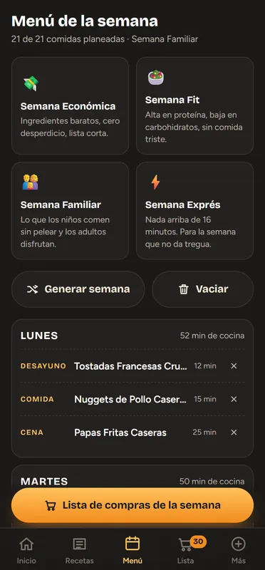 Menú de la semana