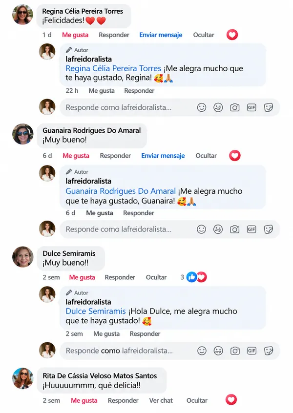 Comentarios de clientes en Facebook