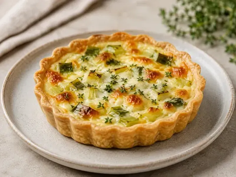 Mini quiche de queso y poro