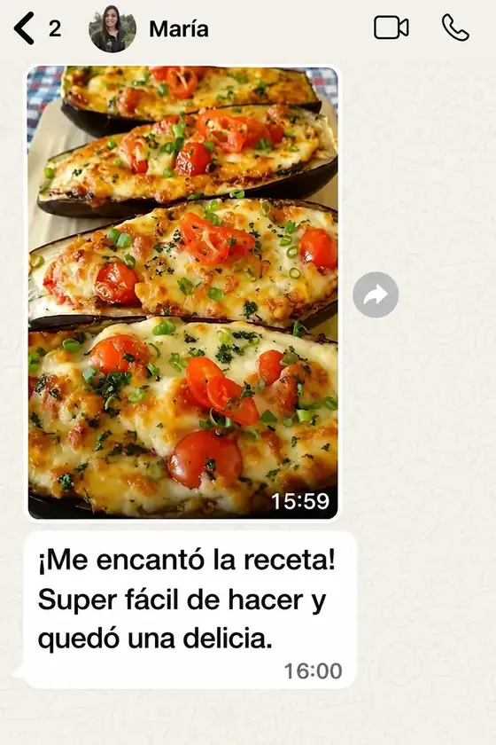 Testimonio de María por WhatsApp: berenjenas gratinadas hechas en la freidora de aire